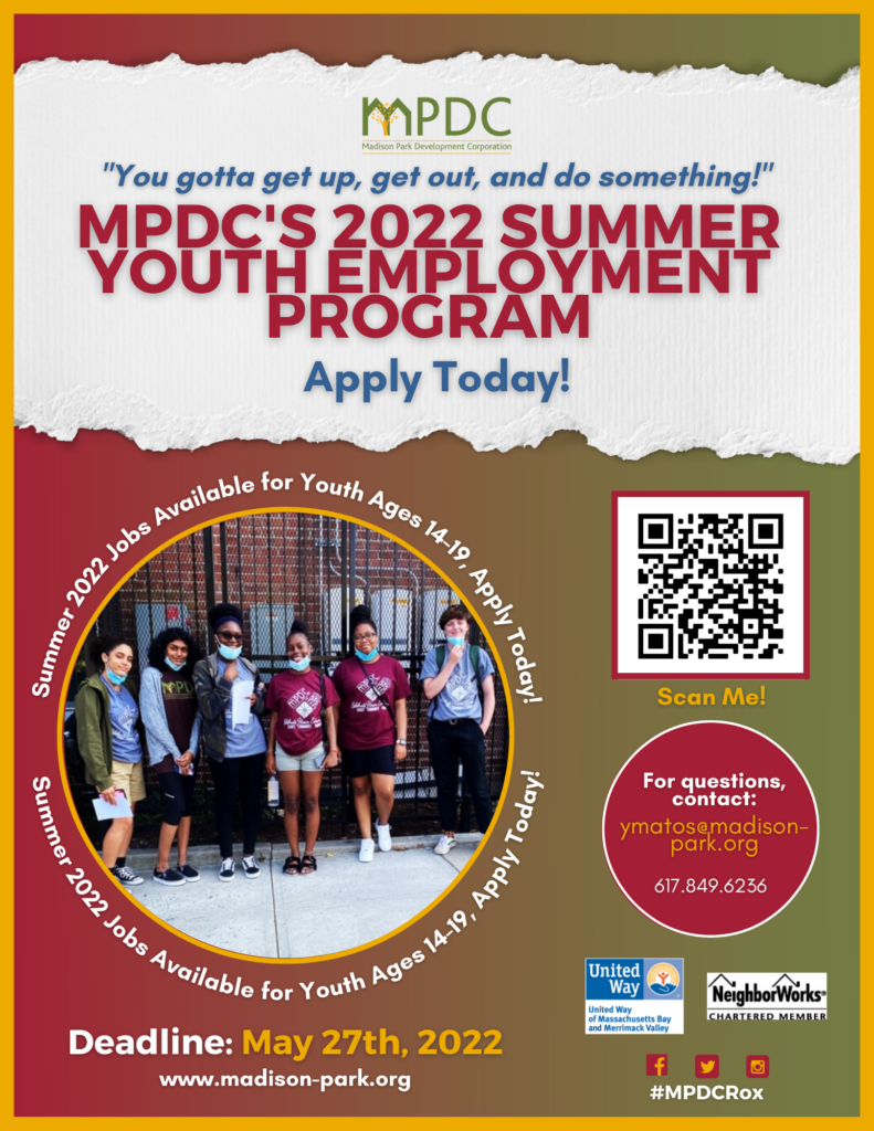 Mpdcs Summer Youth Employment Program Application Madison Park Development Corporation