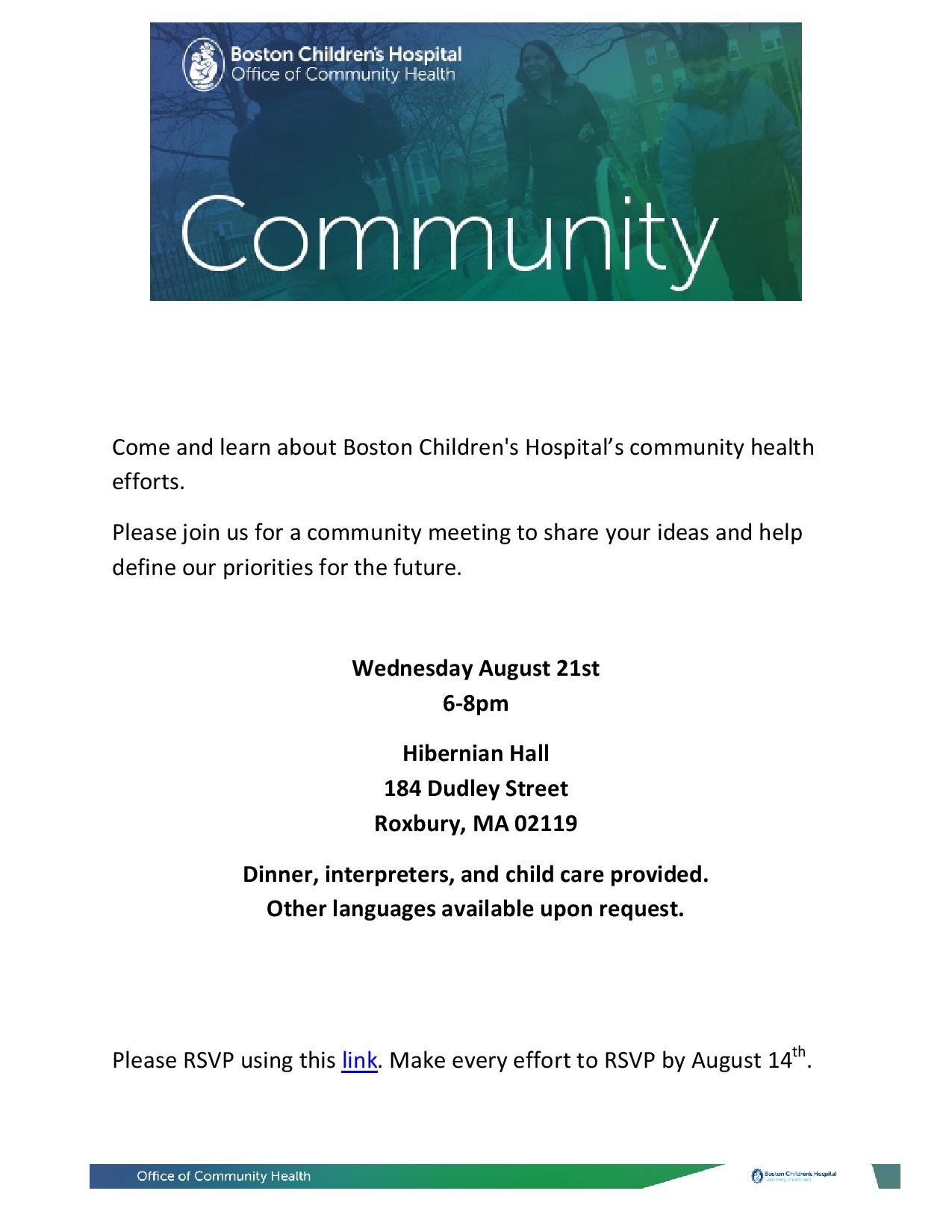 Boston Children's Hospital Community Meeting - Madison Park Development ...