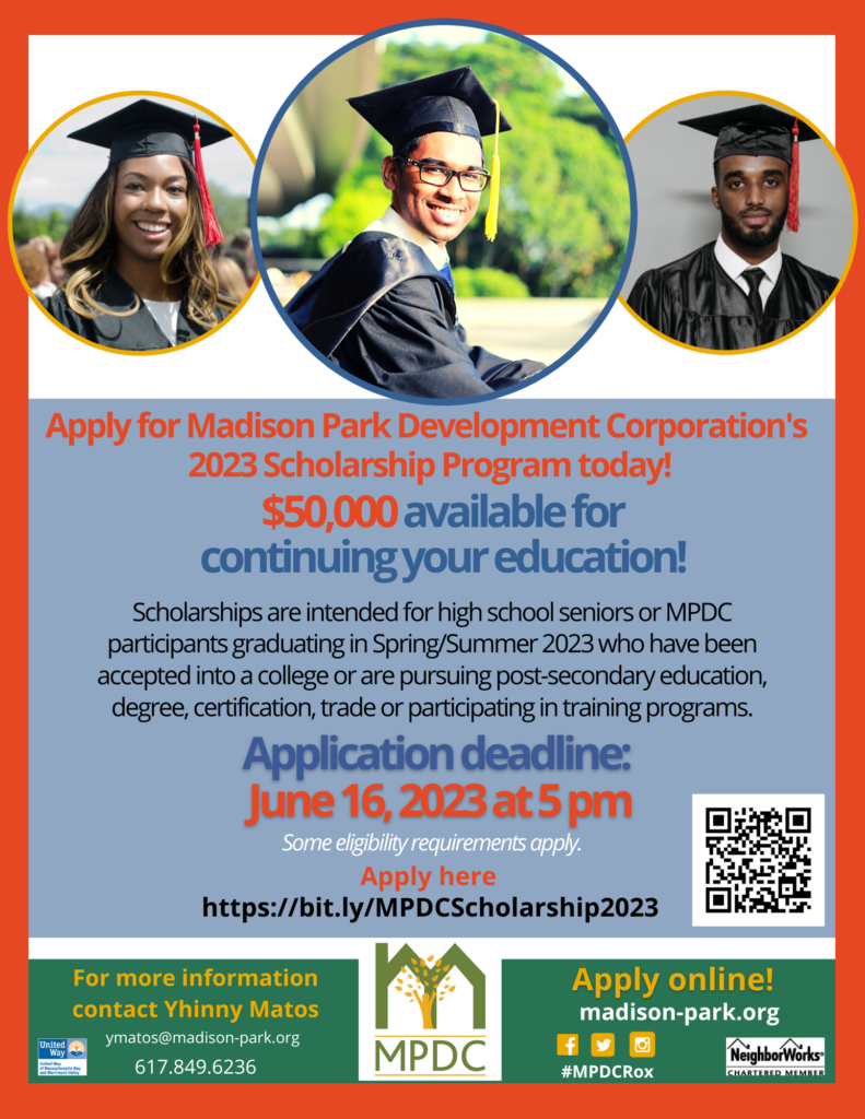 MPDC's 2023 Scholarship Program (APPLICATIONS OPEN NOW!) Madison Park